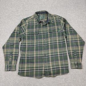 Woolrich Jacket Mens XL Green Plaid Flannel Shirt Shacket Button Pockets Outdoor
